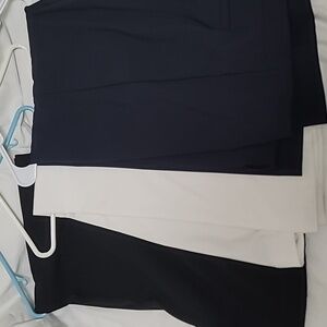 3 pairs of drexd pants (navy, white, and black)